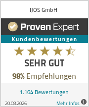 Bewertungssiegel: Kundenbewertungen und Erfahrungen zur IJOS GmbH bei ProvenExpert